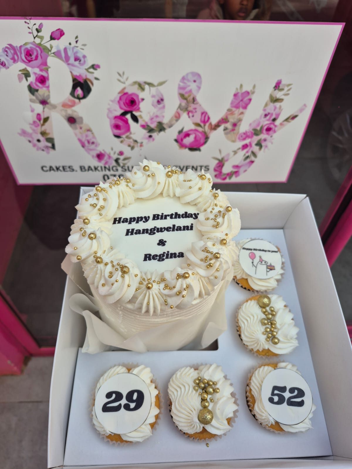 Cream Heart Bow Cake by Rosy's Cakes and Events