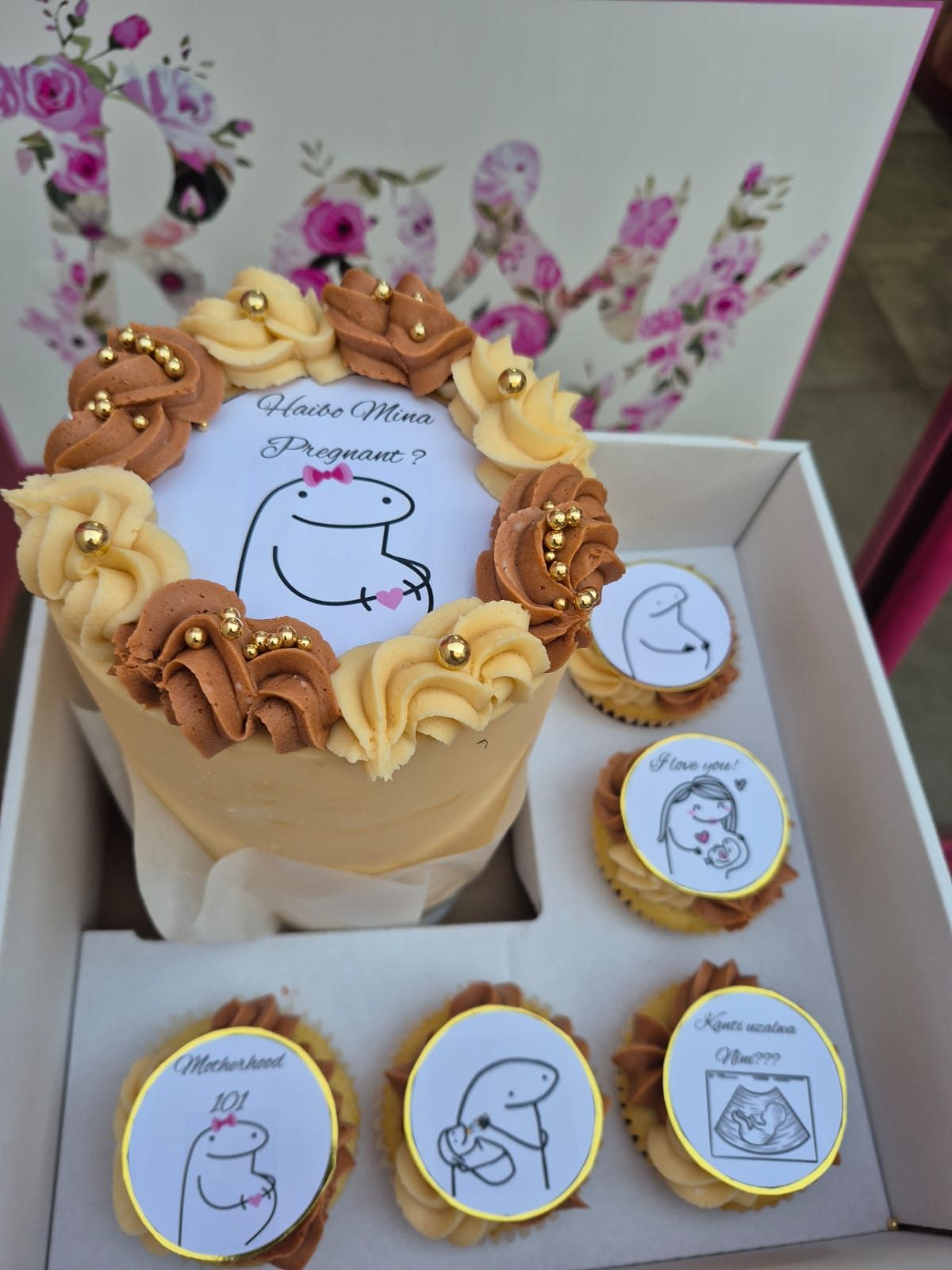 Cream Sketch Box Cake by Rosy's Cakes and Events