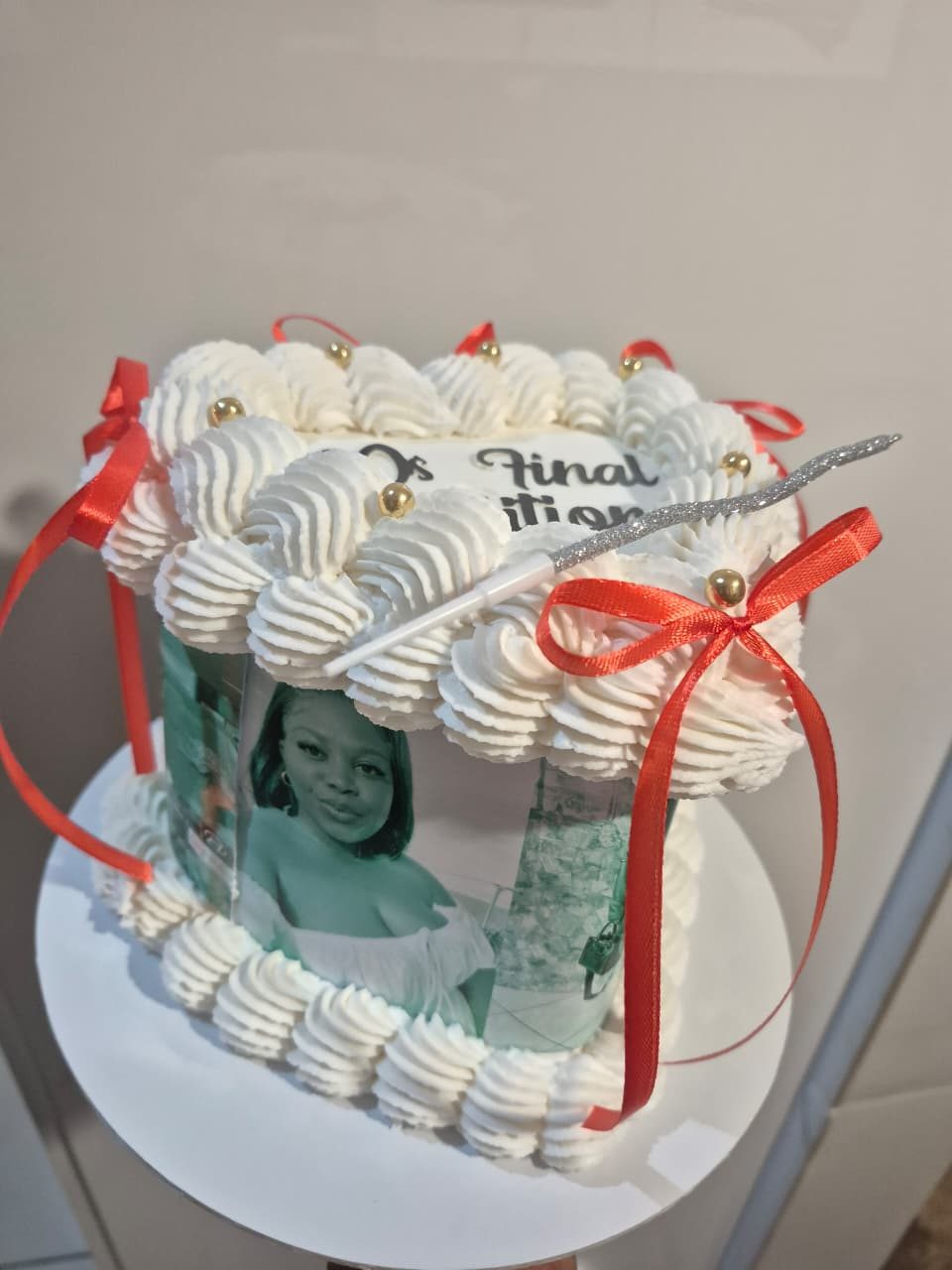 Red Twenty-Fifth Birthday Cake by Rosy's Cakes and Events