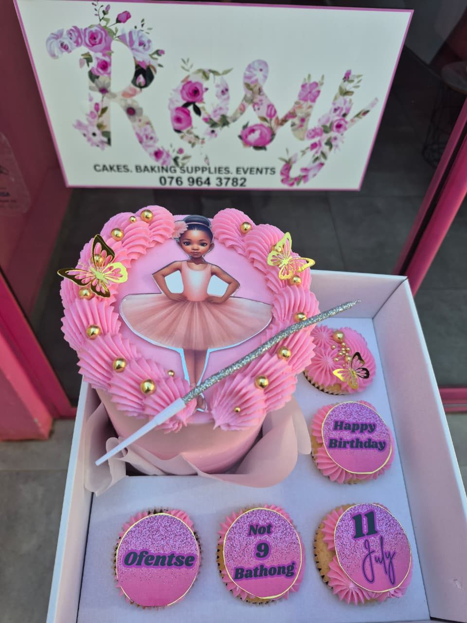 Pink Ballerina Box Cake by Rosy's Cakes and Events